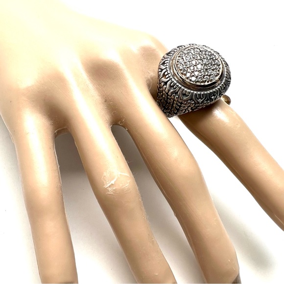 NATURAL DIAMOND & 925 STERLING SILVER UNISEX STATMENT RING JEWELRY